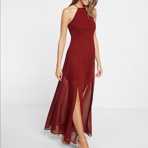 Express Chiffon Halter Maxi Dress